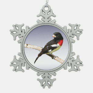 Roos-Breasted Grosbeak Tin Sneeuwvlok Ornament
