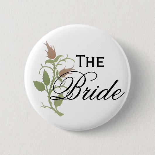 Roos Bride Ronde Button 5,7 Cm (Voorkant)