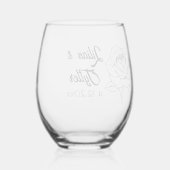 Roos, bruid en bruidegom naam en trouwdatum wijnglas zonder voet (Achterkant)