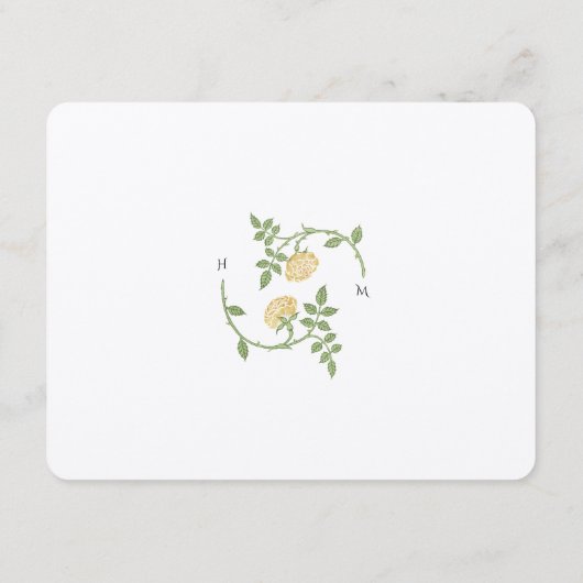 Roos bruiloft informatie Kaart (Achterkant)