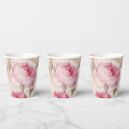 Roos bruiloft papier Cup Papieren Bekers (Multi)