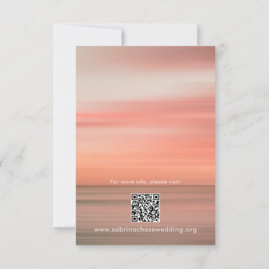 Roos bruiloft - Qr Code Enclosure Kaart (Achterkant)