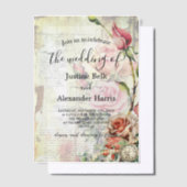 Roos bruiloft Vellum Uitnodigingen (Offset)