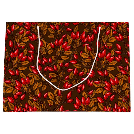 Roos, bruin en rood groot cadeauzakje (Voorkant)