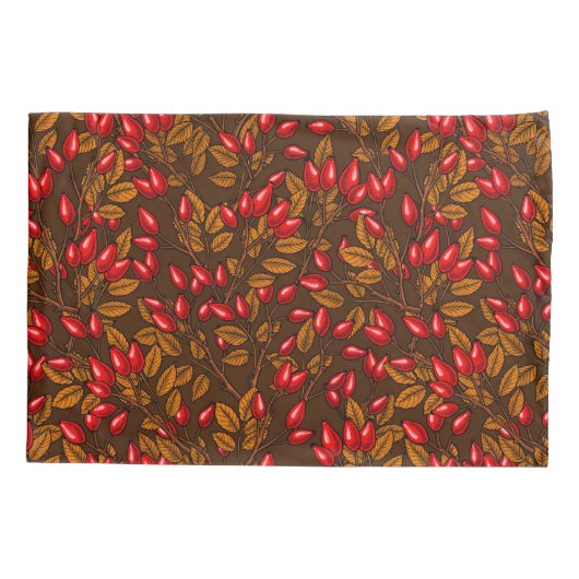 Roos, bruin en rood kussensloop (Achterkant-Links)