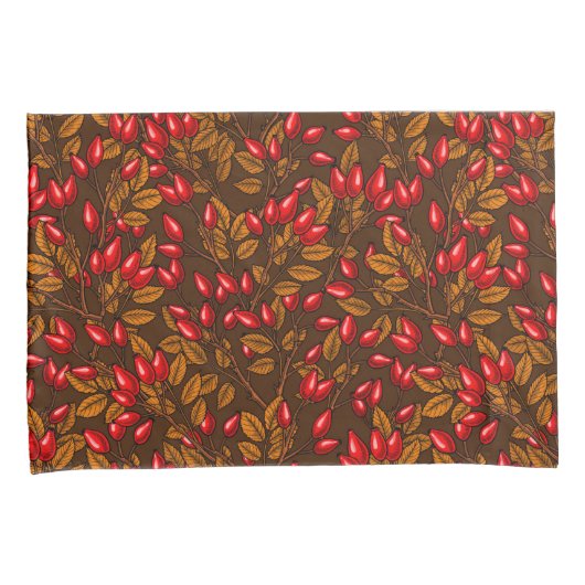 Roos, bruin en rood kussensloop (Voorkant-Rechts)