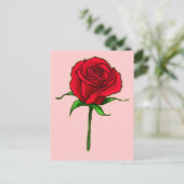 Roos Bud Briefkaart (Staand voorkant)