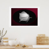 Roos Bud (zwart-wit) Poster (Keuken)
