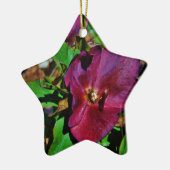 Roos Burgundy Pink Lenten Keramisch Ornament (Links)