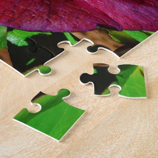 Roos Burgundy Pink Lenten Legpuzzel (Zijkant)