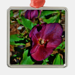 Roos Burgundy Pink Lenten Metalen Ornament