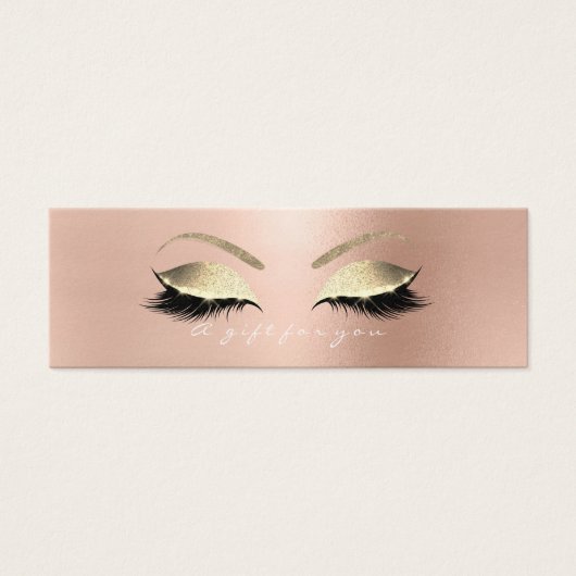 Roos Cadeaubon White PinkGold Lashes Makeup Mini Visitekaartjes (Voorkant)