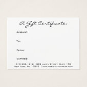 Roos Cadeaucertificaat Roze Makeup Holiday Snow Visitekaartje (Achterkant)