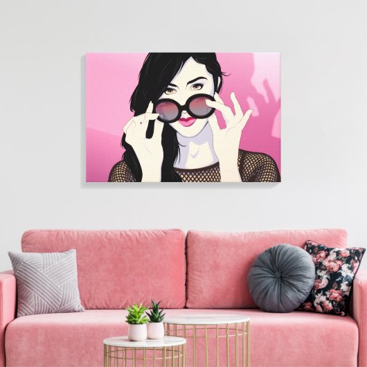 Roos Canvas Afdruk (Insitu (Woonkamer))