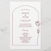 Roos-ceremoniemenprogramma Whimsical Line (Voorkant)