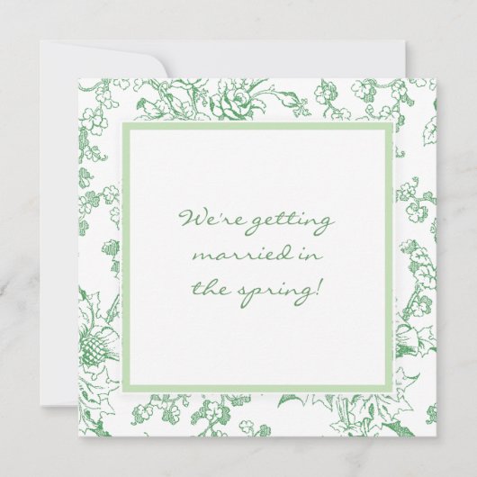 Roos Chinz Floral Pattern Save The Date (Voorkant)