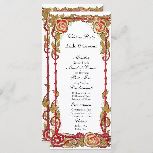 Roos Christelijk huwelijksprogramma Programma (Voorkant / Achterkant)