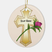 Roos Christelijk Kruis Keramisch Ornament (Links)