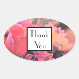 Roos Chrysanthemum Bedankt Trouwcadeau Sticker