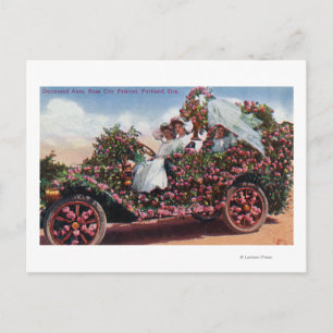 Roos City Festival Decorated Auto met Dames Briefkaart