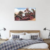 Roos City Festival Decorated Auto met Dames Canvas Afdruk (Insitu (Slaapkamer))