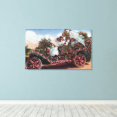 Roos City Festival Decorated Auto met Dames Canvas Afdruk (Insitu (Houten vloer))