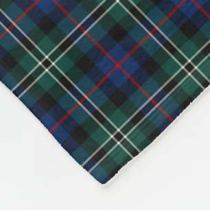 Roos Clan Forest Green en Blue Hunting Tartan Fleece Deken