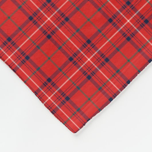 Roos Clan Tartan Red Plaid Fleece Deken (Hoek)