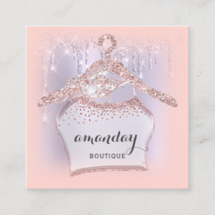 Roos Cloth Hanger Dress Mode Blog Paarse schijven Vierkante Visitekaartje