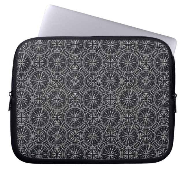 Roos compass Patroon Laptop Sleeve (Voorkant)