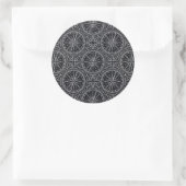 Roos compass Patroon Ronde Sticker (Tas)