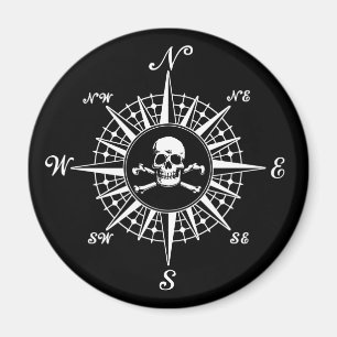 Roos Compass Skull 1 Magneet