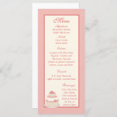 Roos/Creme Trouwtaart Menu Labels (Voorkant / Achterkant)