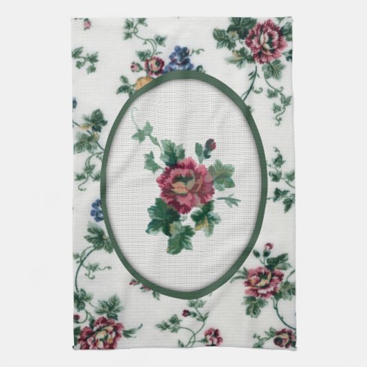 Roos Cross Stitch Kitchen Towel Theedoek (Verticaal)