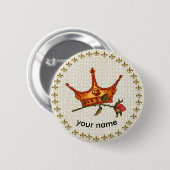 Roos Crown-pinknop Ronde Button 5,7 Cm (Voorkant /achterkant)