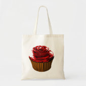 Roos cupcake canvas tas (Voorkant)