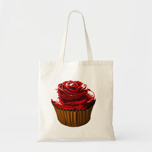 Roos cupcake canvas tas (Voorkant)