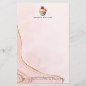 Roos Cupcake Custom Letterhead Briefpapier (Voorkant)