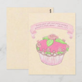 Roos Cupcake~Good Gift Scripts Briefkaart Afdrukke (Voorkant / Achterkant)