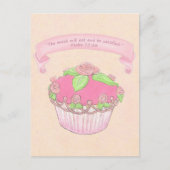 Roos Cupcake~Good Gift Scripts Briefkaart Afdrukke (Voorkant)