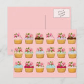 Roos Cupcakes Briefkaarten (Voorkant / Achterkant)