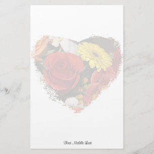 Roos Daisy Bouquet Heart Briefpapier