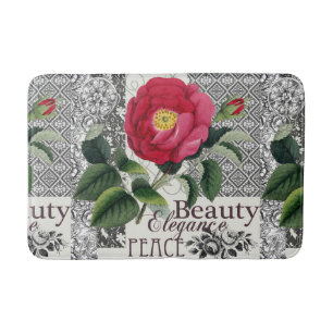 Roos Damask  Floral Antiek Badmat