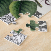 Roos Damask  Floral Antiek Legpuzzel (Zijkant)