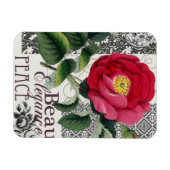 Roos Damask  Floral Antiek Magneet (Horizontaal)