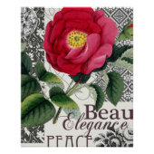 Roos Damask Floral Antiek Perfect Poster (Voorkant)
