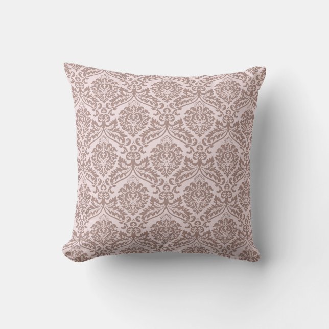 Roos Damask Omkeerbaar Kussen (Voorkant)