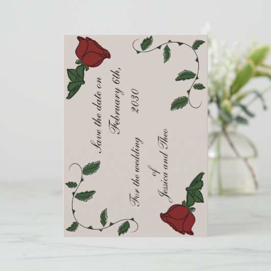 Roos De datum opslaan Save The Date (Staand voorkant)