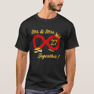 Roos de heer Infinite Love Samen getrouwd Couple T-shirt