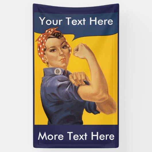Roos de JOUW TEKST van de Riveter hier aan! Spandoek (Verticaal)